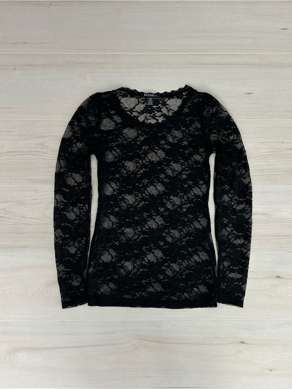 black bozzolo lace long sleeve